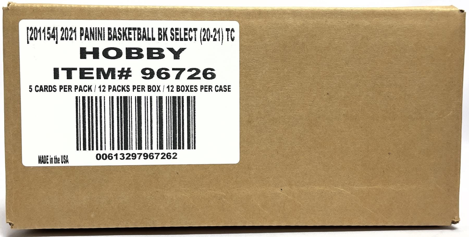 2020-2021 Panini Select Basketball Hobby 12 Box Case