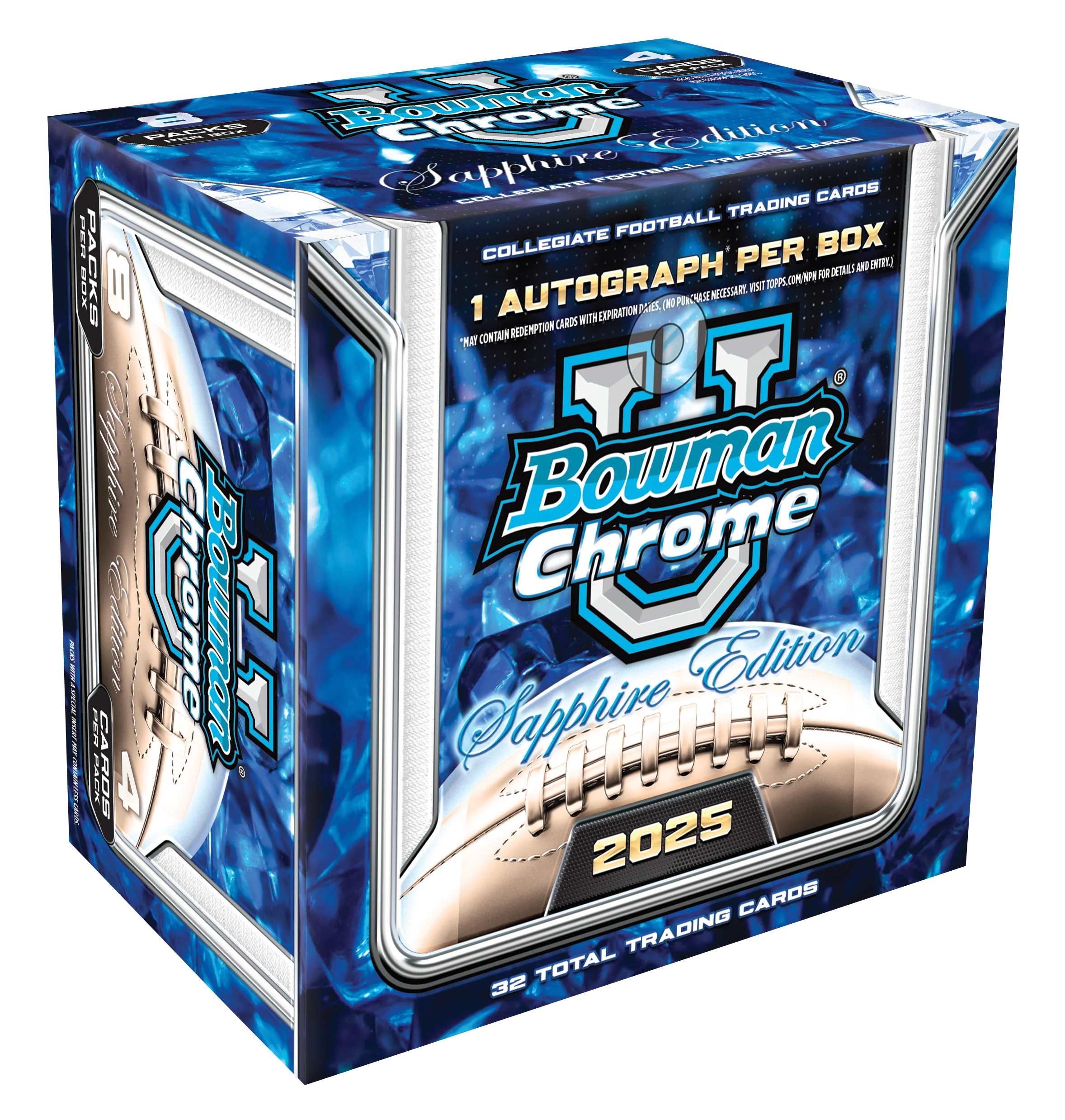 2025 Bowman Chrome University Football Sapphire 10 Box Full Case Pick Your College #14 (1/1 True 1st Auto Rolling Bounty $4,300)