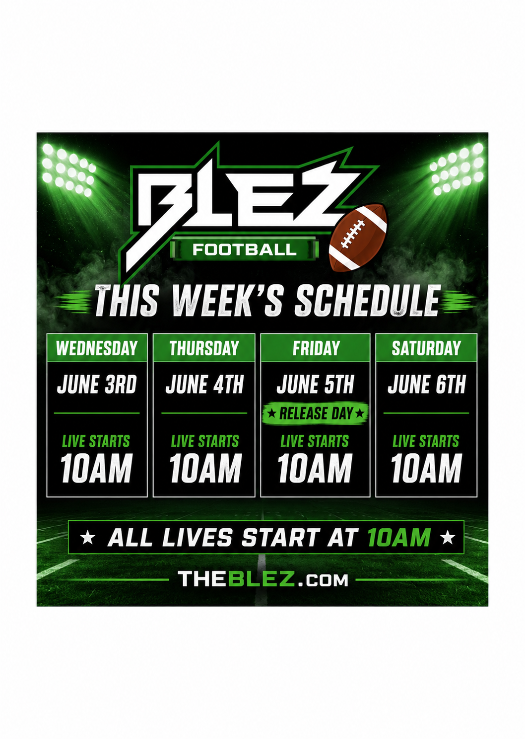 This Weeks Schedule!