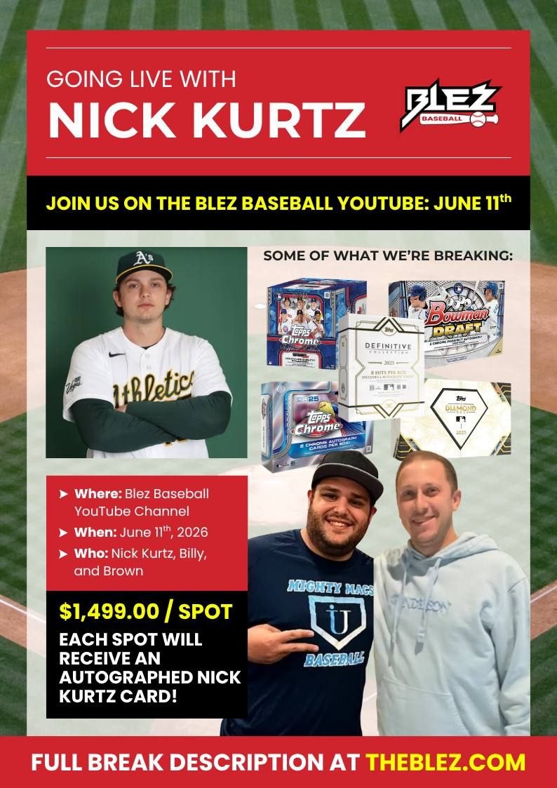 ******NICK KURTZ SPECIAL GUEST BREAK W/ BILLY AND BROWN! 8 DIF PRODUCTS RANDOM TEAM BREAK W/ REROLLS (see description)