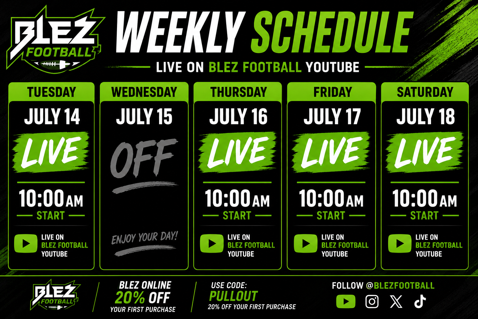 This Weeks Schedule!